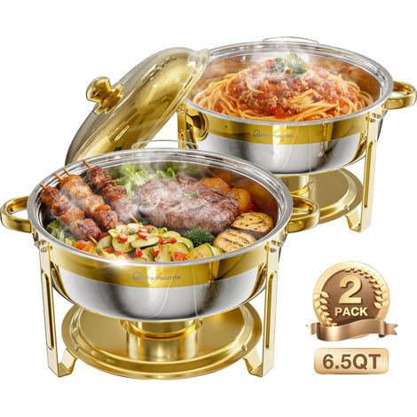 Plat à réchaud, Design élégant, Capacité généreuse, 2Pack (1/2)