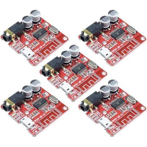 XY-BT-Mini Paquete de 5 placas receptoras de audio MP3 Bluetooth 5.0 sin pérdidas, módulo de música estéreo inalámbrico de 3,7-5 V (1/4)