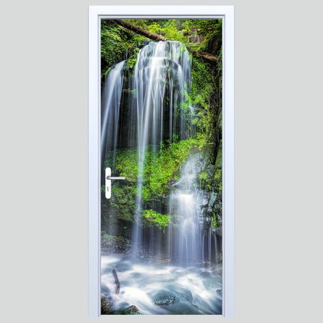 Türsticker „Waldwasserfall“ aus Stoff 199PD