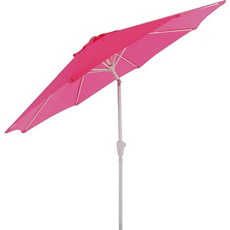 Sombrilla de jardín Ø 2,7m inclinable poliéster/aluminio 5kg rosa 040003873