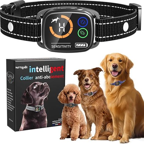 Collar antiladridos para perros, collar eléctrico con 6 niveles de sensibilidad, modos de sonido/vibración/vibración fuerte, recargable, resistente al agua IP67 para perros pequeños, medianos y grande (1/5)