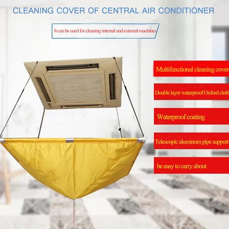 Funda de limpieza para aire acondicionado, bolsa impermeable para limpiar aires acondicionados, herramienta de limpieza doméstica de pared