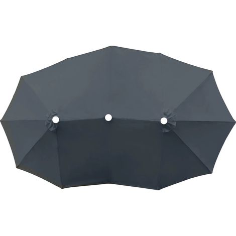 Toldo para sombrilla, tejido impermeable, tamaño universal, gris, 2,7 m-a (1/2)