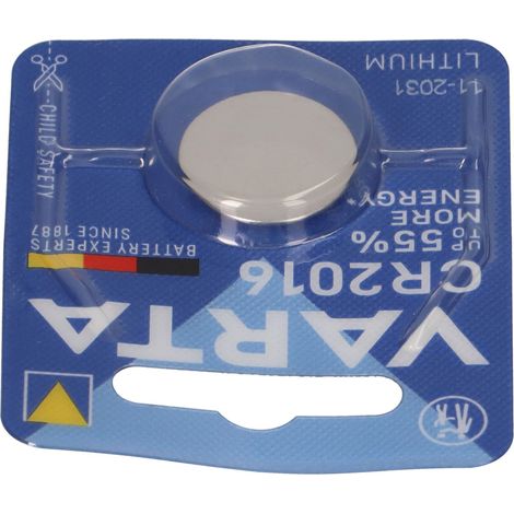 6x VARTA CR 2016 Lithium-Knopfzelle 3V im 1er Blister DL2016 (1/5)