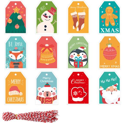 Carte De Noël - Carte De Voeux Blanche - Design Unique - 12 Pièces (1/5)