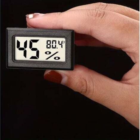 Mini black digital thermometer and hygrometer for monitoring indoor temperature and humidity - Fahrenheit (℉) display (1/5)