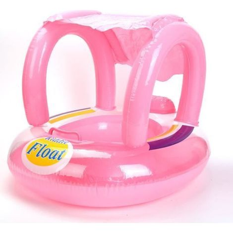 Baby-Schwimmhilfe – Aufblasbarer Poolsitz mit Sonnenschutz – Für Kinder von 4 Monaten bis 6 Jahren – Maße: 65 x 56 x 52 cm – 1 Stück (1/5)