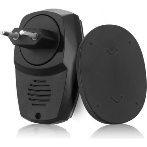 Sonnette Porte Sans Fil - Etanche IP44 - Récepteur 220 V - Émetteur à Pile 12 V - 36 Mélodies - Portée 100 m - Volume Réglable 4 Niveaux - Blanc (1/4)