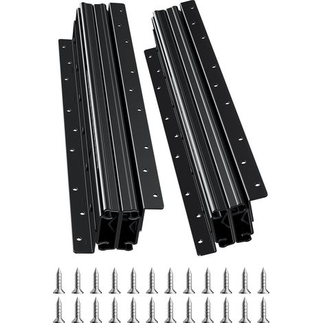 Glissières de Tiroir sous Escalier, 400 mm, Coulisses de Tiroir à Roulement à Billes à Extension Complète, Capacité de Charge 117 kg, Rails d'Armoire Inférieur Robustes, pour Bricolage, Noir (1/5)
