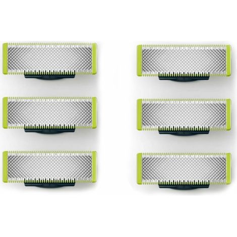 BRAVIX Applicable à OneBlade - Lames de rechange, pour rasoir/tondeuse électrique OneBlade, acier inoxydable robuste, taille, stylisation et rasage, lot de 6 (1/5)