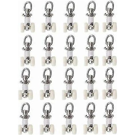 20 roulettes en alliage d'aluminium pour rail de rideau double en plastique (1/5)
