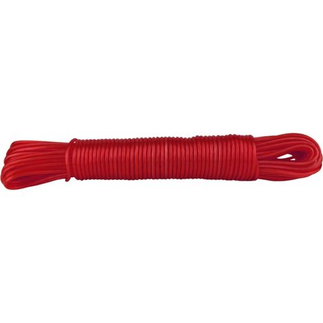 1 Corde à linge, 20 m, polyester, revêtement PVC, résistant UV, intérieur extérieur (1/3)