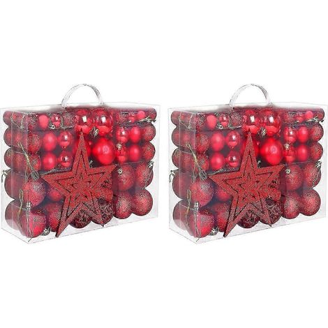 101 boules de Noël rouges pour décorer votre sapin. (1/5)
