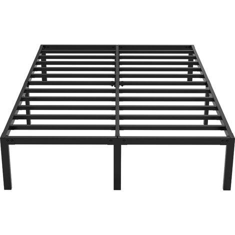 TolleTour Estructura de cama plegable de metal 140 x 200 cm, negra, con lamas metálicas y espacio debajo de la cama (1/5)