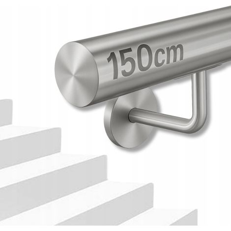 Rampe d’escalier - 150 cm - Acier inoxydable - Design moderne - Résistante et durable