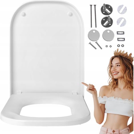 Abattant WC ROCA GAP – fermeture amortie antibactérien – déclipsable – fixation par le dessus en acier inoxydable – dimensions 35x45,5 cm