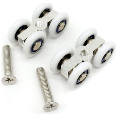 Lot de 2 roulettes pour porte coulissante de douche en verre avec vis 2PCS (1/4)