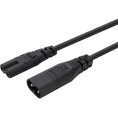 Câble d'alimentation IEC320 C7 vers C8 (figure en 8) de 5 m (16,4 pi) avec connecteurs mâle et femelle (1/5)