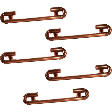 Lot de 5 Poignées designs et mobiles en Cuivre - Entraxe 160 mm - Ø12 - Arcanaute (1/3)