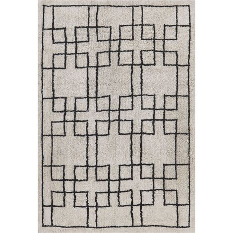 Teppich TURHAL Beige 140 x 200 cm Baumwolle