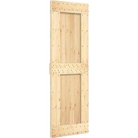 Porte coulissante NARVIK, naturelle et noire, 70 x 210 cm (213,5 cm)