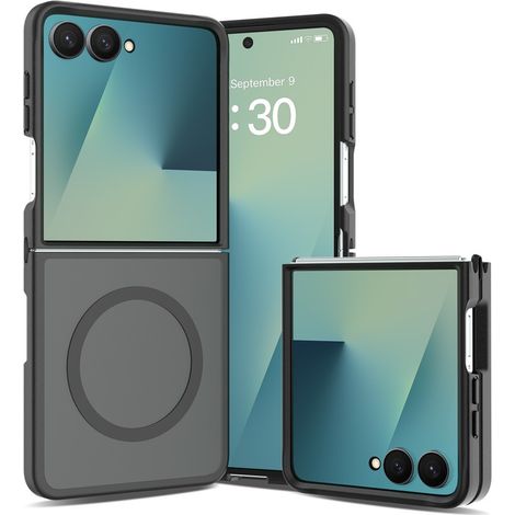 Funda ahumada para Samsung Galaxy Z Flip 8, Skin Touch, para MagSafe, negra. (1/5)