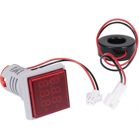 Indicateur lumineux combiné tension courant alternatif numérique - Mesure précise & surveillance en temps réel,rouge (1/4)