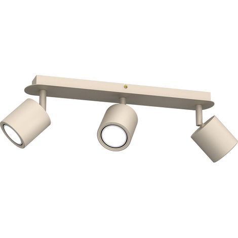 Réglette de plafond 3 spots orientables beige métal GU10 3x8W Demia Luminex (1/5)