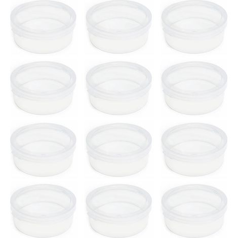Lot de 12 mini boîtes de rangement rondes transparentes en plastique pour ranger petits objets, perles, loisirs créatifs, 6 x 2,5 cm (1/5)