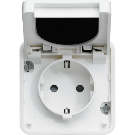 cubyko Prise Schuko associable blanc IP55 (WNA160B)