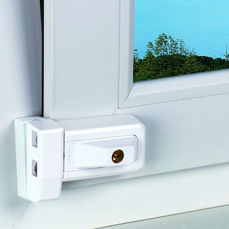 Abus – Verrou de fenêtre oscillo-battante 3030 noir – Anti-intrusion avec 2 pênes en acier massif – Pour fenêtres en aluminium, PVC et bois