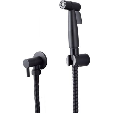 Pulvérisateur de bidet en acier inoxydable, kit de pulvérisateur de bidet, pulvérisateur de toilette pour pulvérisateur de robinet (noir) (1/5)