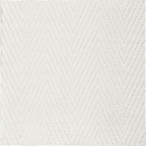Alfombra para salón estilo moderno forma cuadrada jacquard 160 cm pelo corto blanco crema Twynam (1/5)