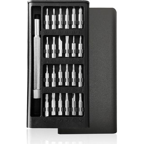 Set di cacciaviti magnetici di precisione 25 in 1, kit di riparazione professionale con punte in acciaio legato S2 per telefoni, computer, laptop, orologi, occhiali e dispositivi elettronici. (1/5)