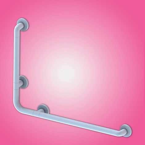 Corrimano angolare di sicurezza per bagno colore bianco 78 cm (1/4)