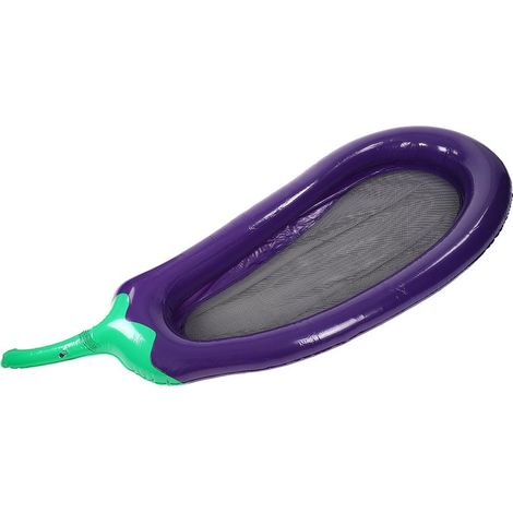 Matelas gonflable en PVC en forme d'aubergine pour piscine ou plage, matelas flottant (1/5)