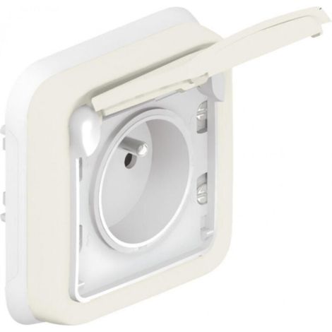 069870 Toma de corriente empotrada impermeable completa 2P+T 16A blanca (1/2)