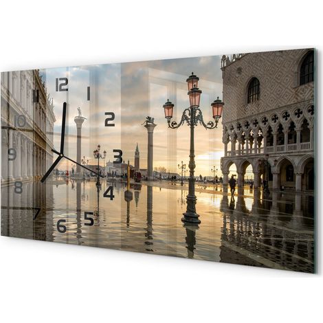 Horloge Murale Panoramique en Verre 60x30 cm Décorative Moderne Salon Cuisine Venise, Italie (1/5)