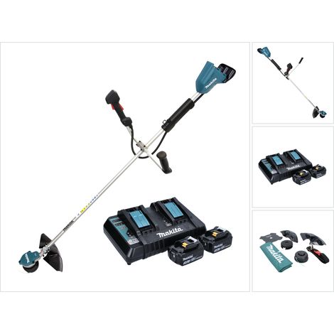 Makita DUR 368 APF Akku Freischneider 36 V ( 2 x 18 V ) Zweihandgriff Brushless + 2x Akku 3,0 Ah + Ladegerät