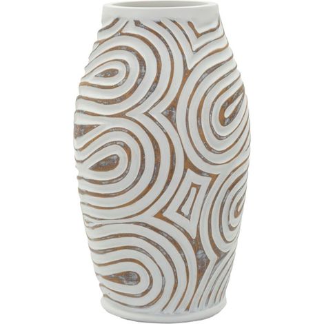 Vaso decorativo in resina bianca, Ø19,5x35 cm – Oblix (1/5)