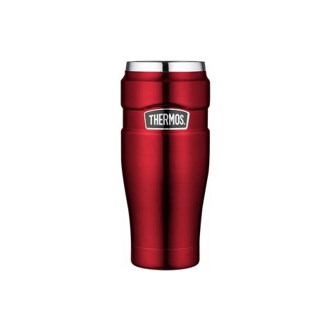 Taza térmica THERMOS de 0,47 l, roja, de acero inoxidable y doble pared.