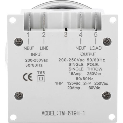 TM-619H-1 16A Wochenprogrammierbarer digitaler Timer für Zeitrelaissteuerung mit Schutzabdeckung (1/5)
