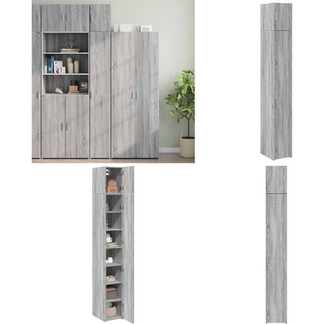 Hochschrank Schmal Grau Sonoma 30x42,5x225 cm Holzwerkstoff - Schrank - Holzwerkstoff (1/5)