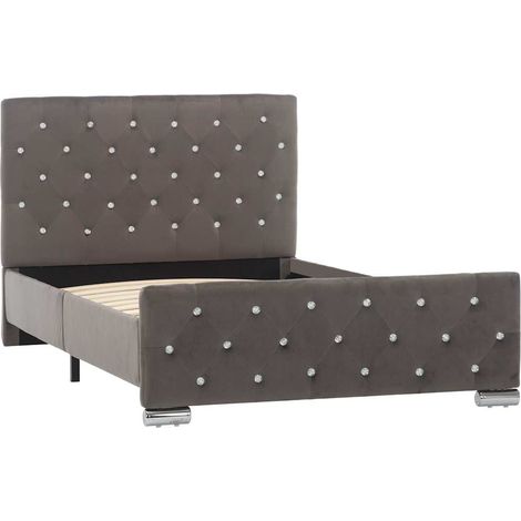 Maison Exclusive - Bettgestell Grau Samt 100x200 cm (1/5)
