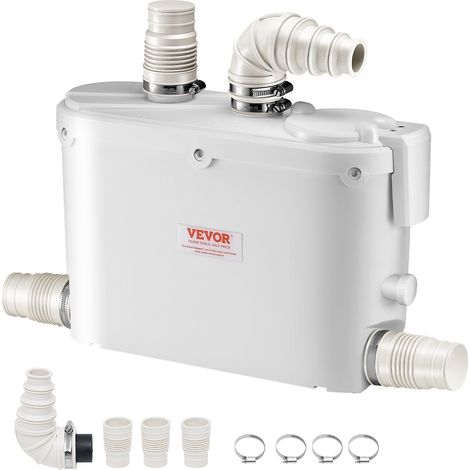 Pompe Relevage Douche, 500 W, Pompe Eaux Grises avec 4 Entrées d'Eau, pour Élimination Eaux Cuisine, Sous-sol, Salle de Douche, Évier, Buanderie, Baignoire, 110 L/min, Hauteur Refoulement 8 m (1/5)