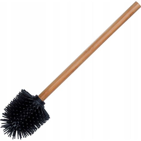 Wenko Cepillo WC Silicona Negra Mango Bambú Natural