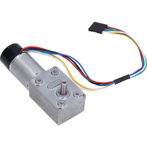 Moteur à vis sans fin à fort couple métal intégral verrouillage auto encodeur réducteur arbre simple 40 tr/min 12V DC (1/5)