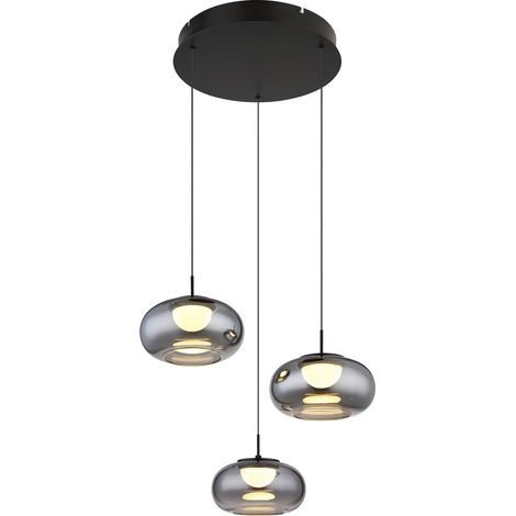 Globo - lámpara colgante - QUINTARA - negro - vidrio - Ø 49cm - (1/5)