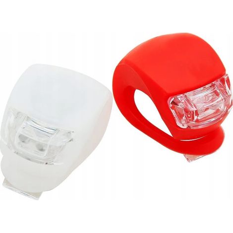 Juego de 2 luces LED peque帽as para bicicleta, delanteras y traseras. (1/5)