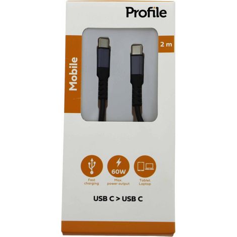 Usb-c auf Usb-c Kabel 60W 2 m – Profil